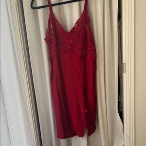 Lipstick Red Slip Nightgown
